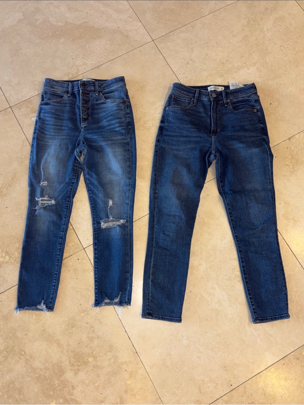 Abercrombie & Fitch Dark Blue High-Rise Jeans Duo
